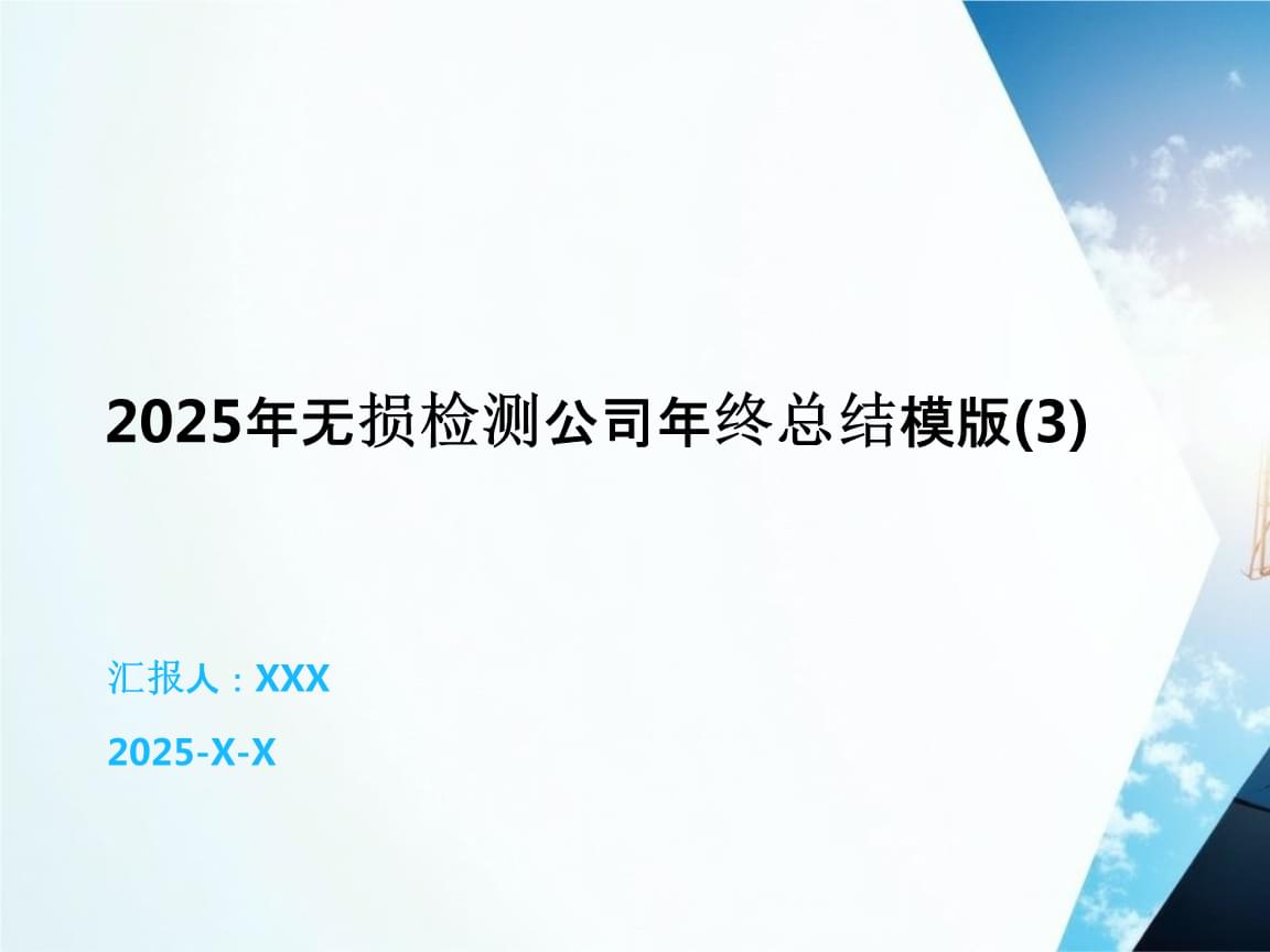 2025年無損檢測公司年終總結(jié)報(bào)告